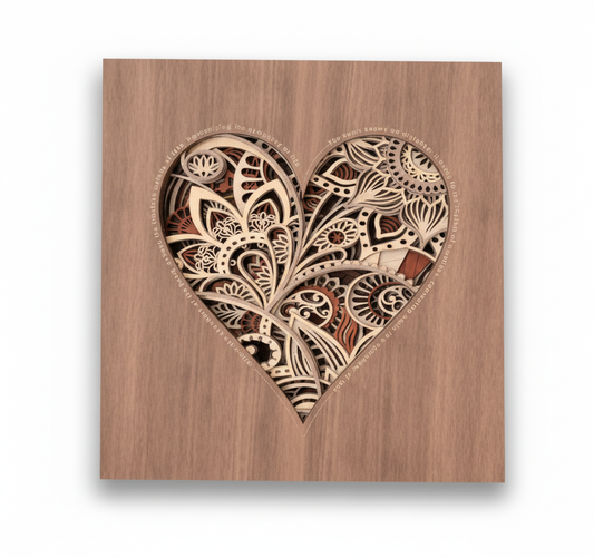Multilayered Wood Heart Mandala Wall Art (custom)