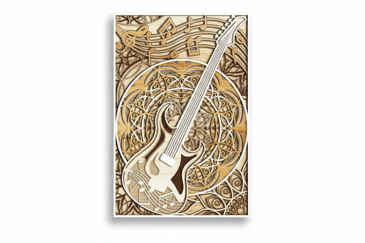 Multilayered Guitar Wall Art (custom)