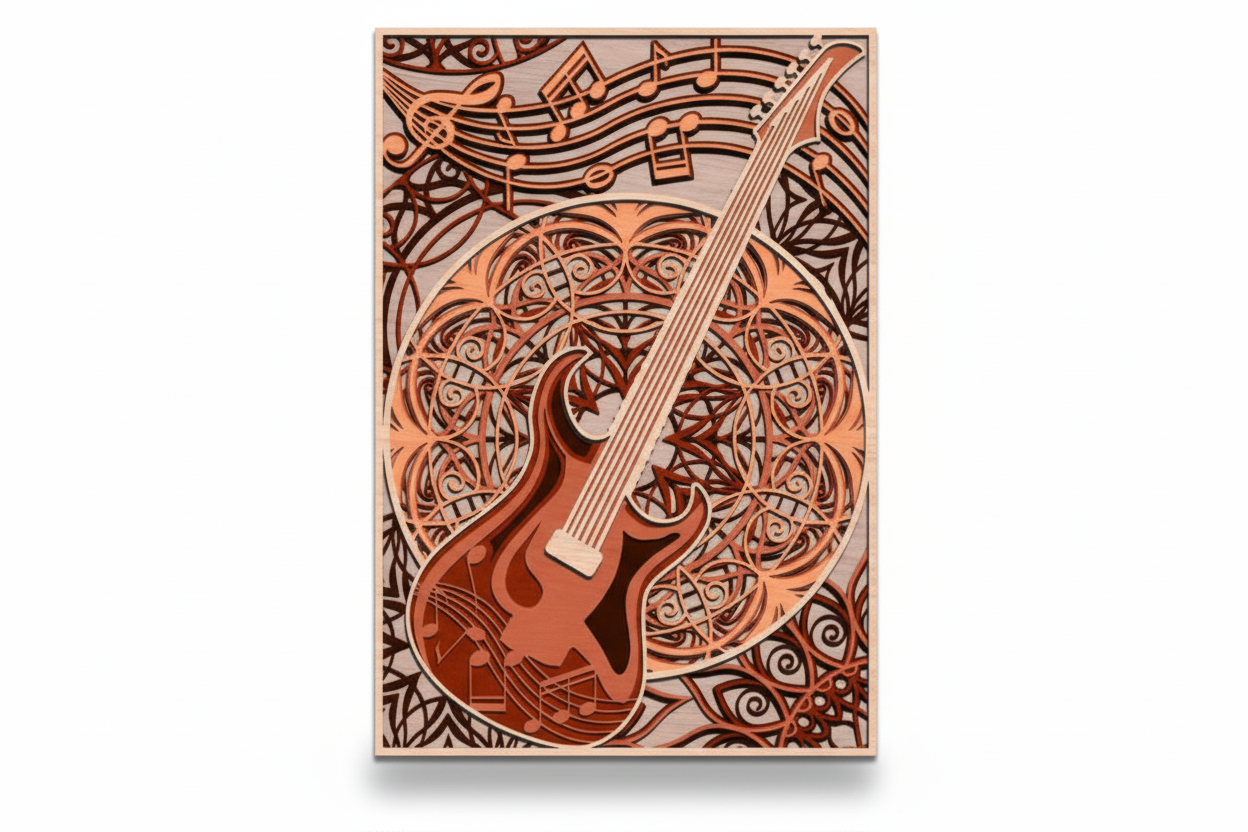 Multilayered Guitar Wall Art (custom)