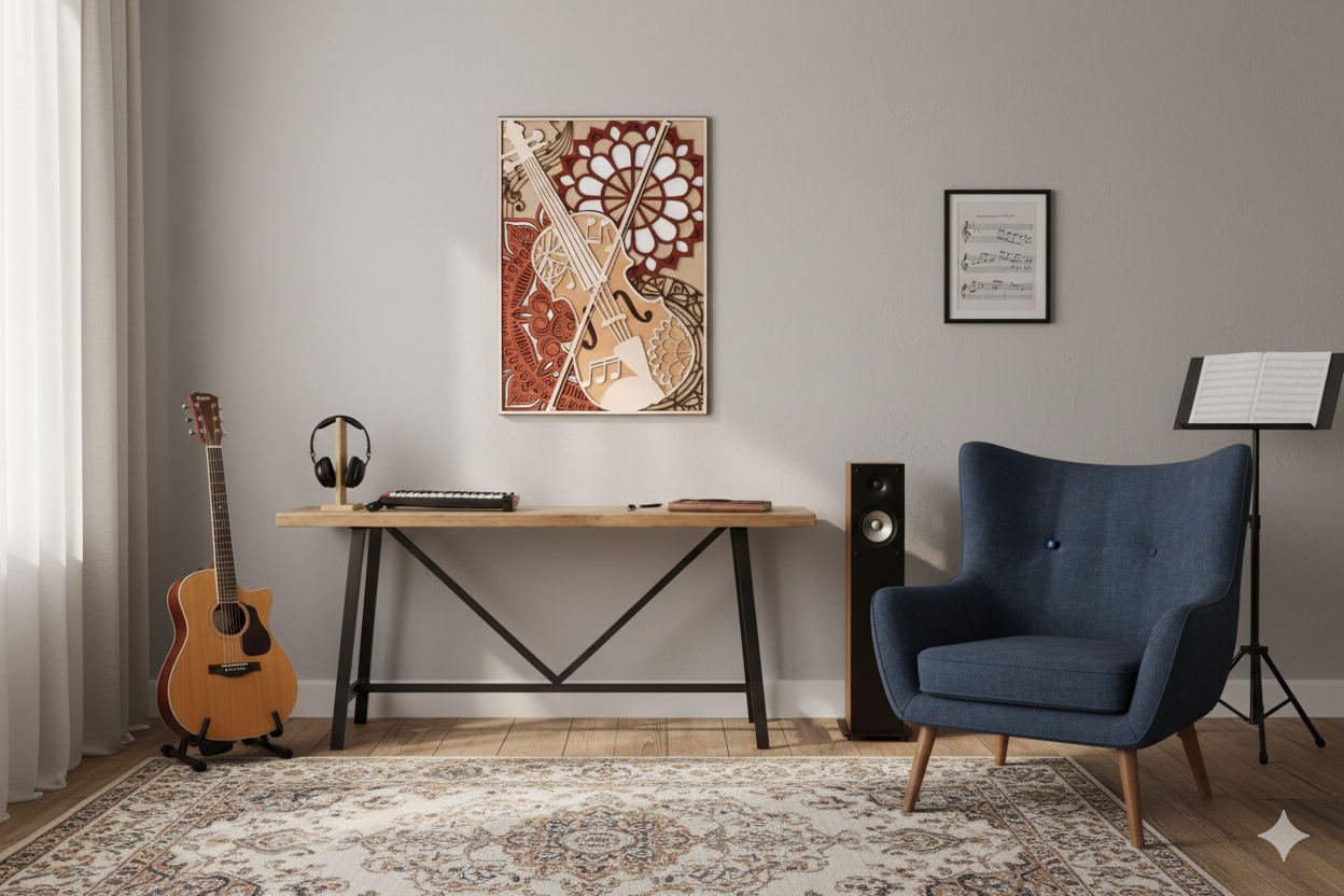 Violin Multilayered Wall Art (custom)