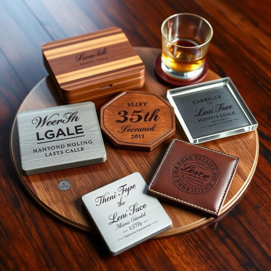 Custom Engraved Coasters in various materials
